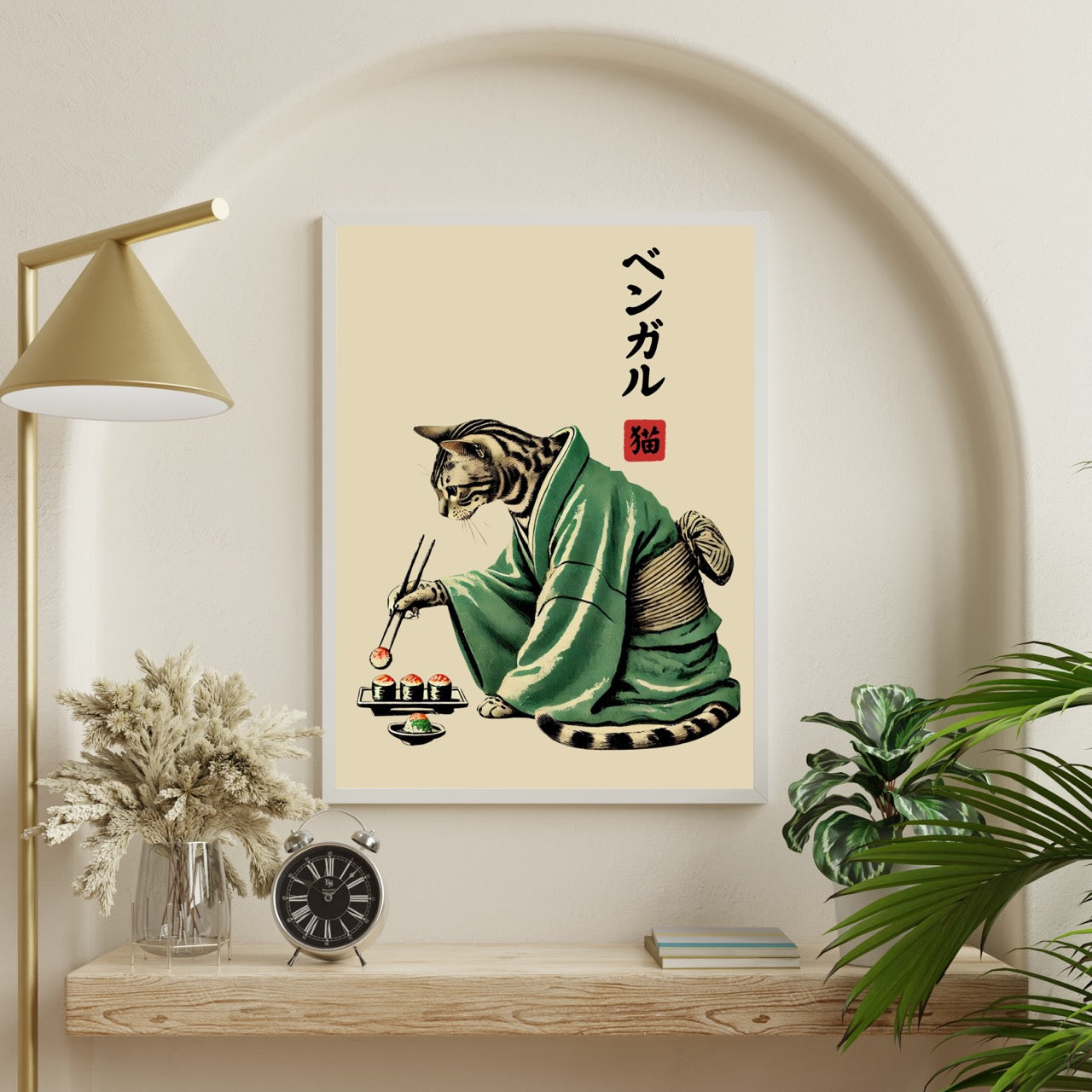 Kimonos Cats Eating Sushi - PRINTABLE Wall Art Bundle of 12