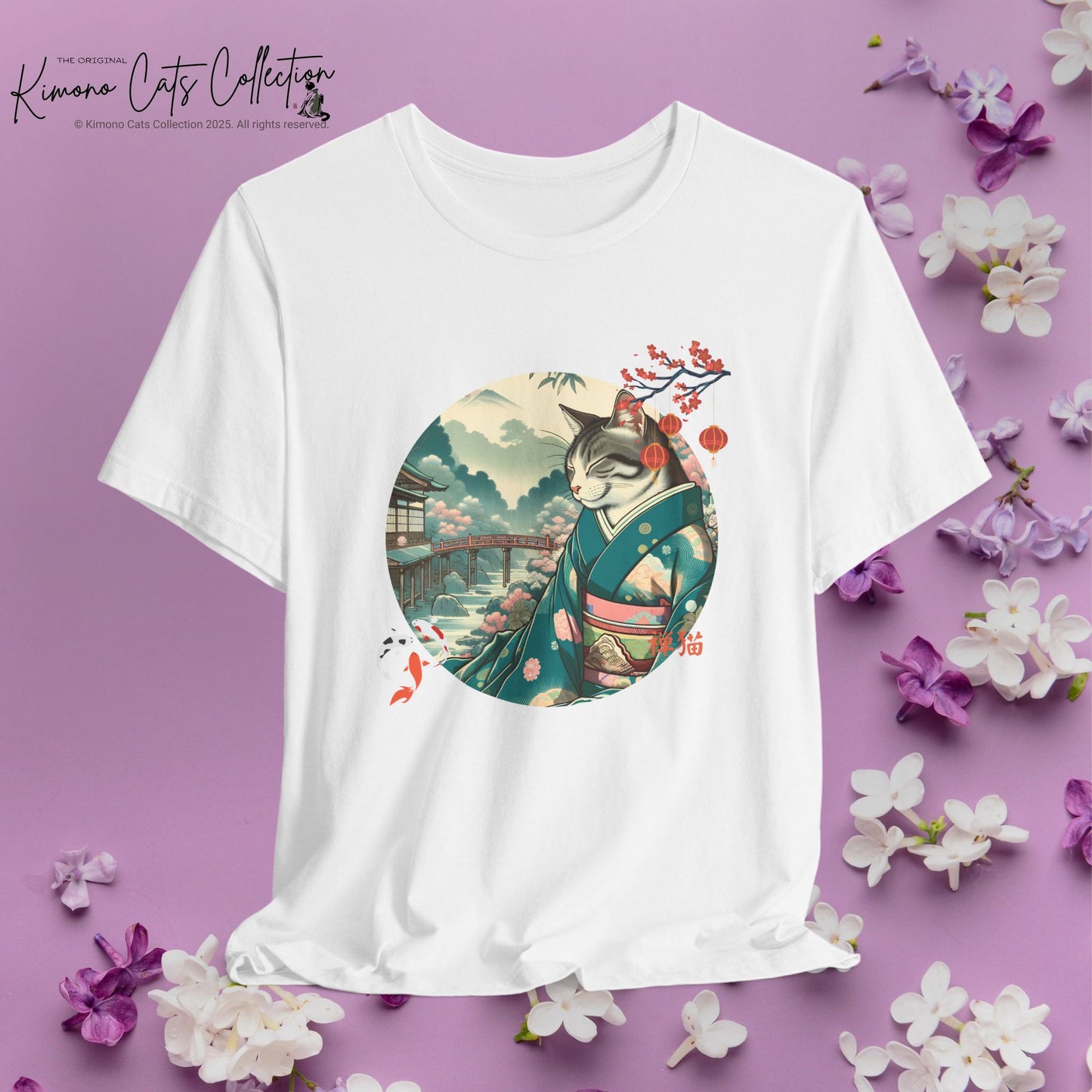 Kimono Cat Tee - Japanese Zen Shrine Neko T-Shirt