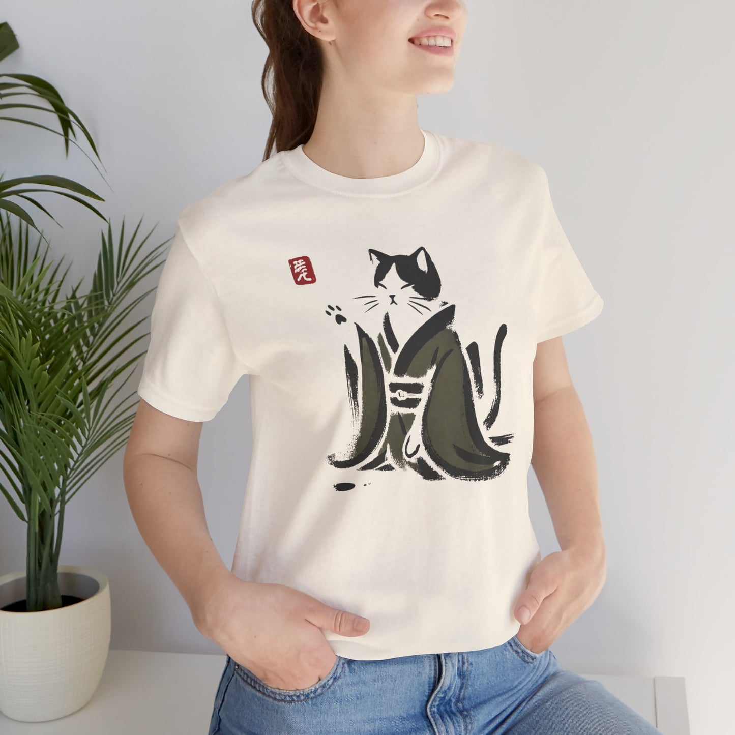 Sumi-e Kimono Cat - T-Shirt, Unisex