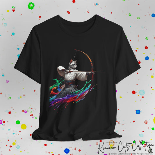 Kyudo Archer Cat Tee – Feudal Japan’s Zen Bow Master