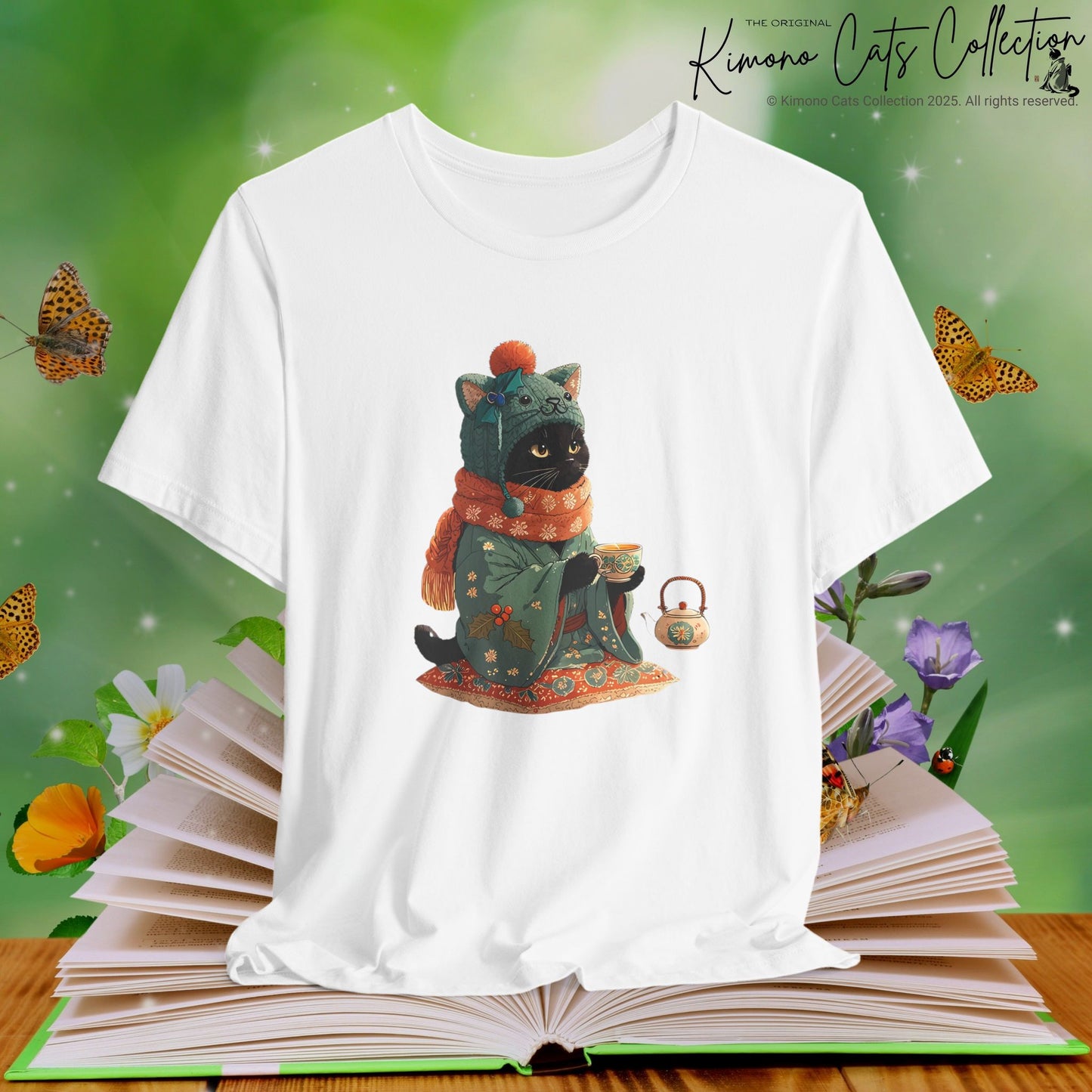 Cozy Black Cat Reader - T-Shirt