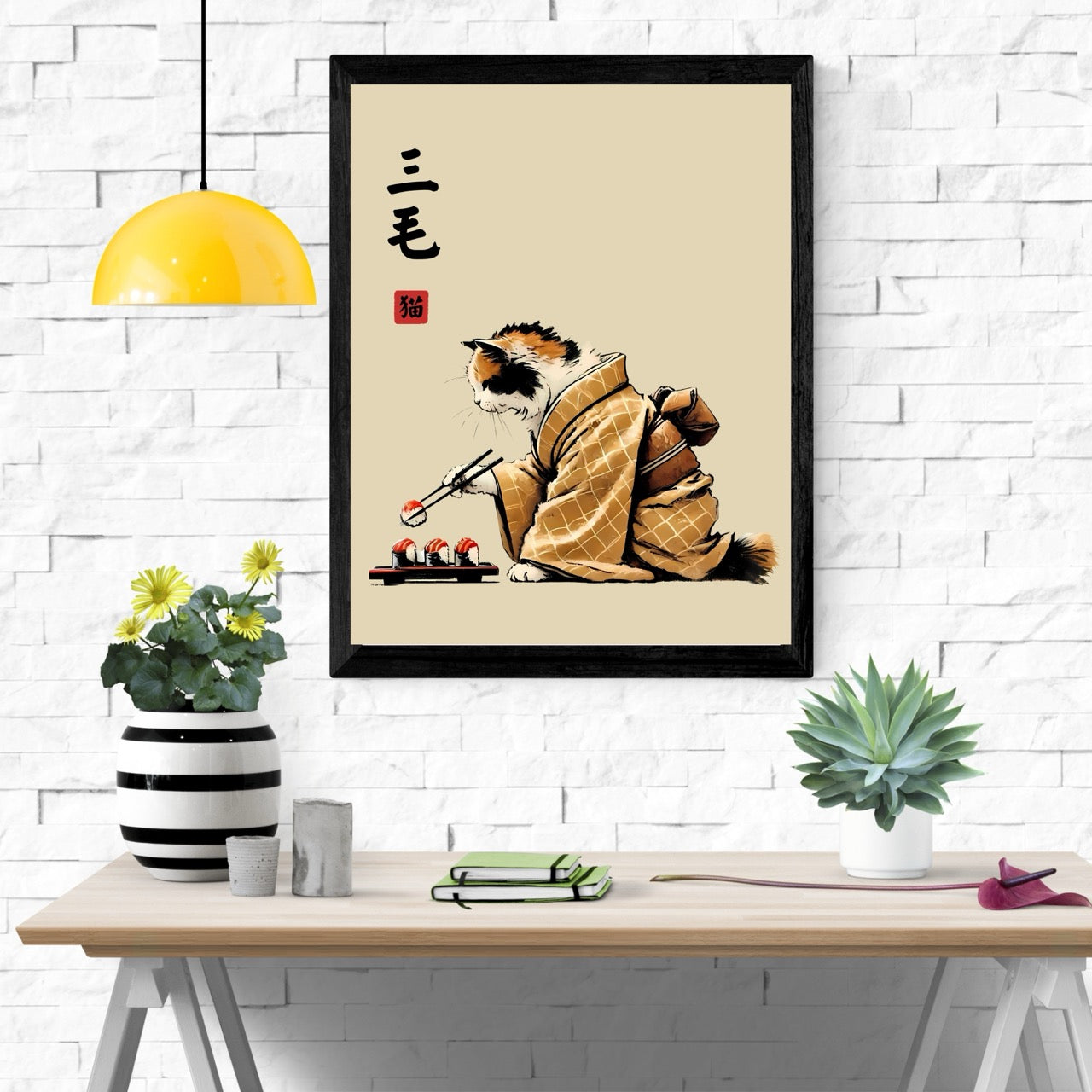 Kimonos Cats Eating Sushi - PRINTABLE Wall Art Bundle of 12