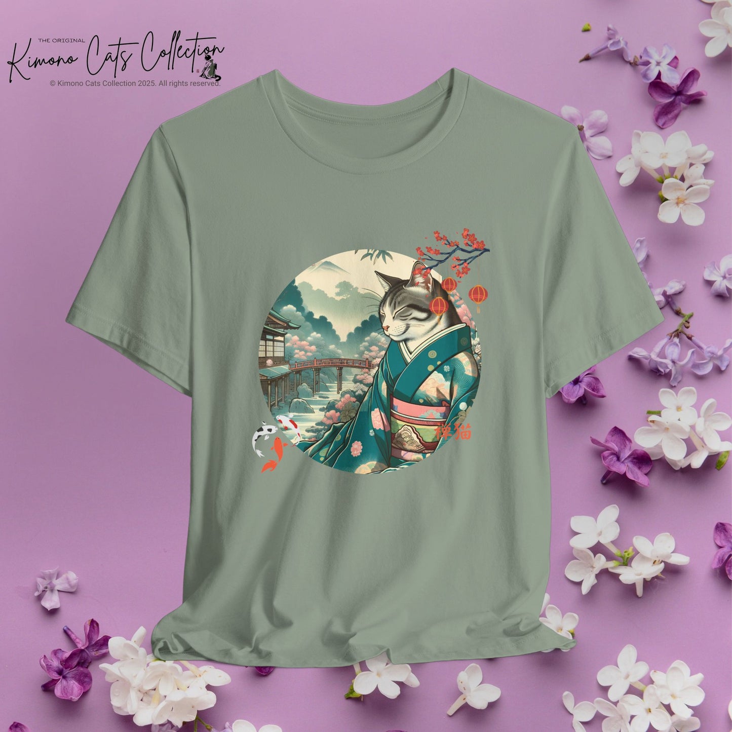 Kimono Cat Tee - Japanese Zen Shrine Neko T-Shirt