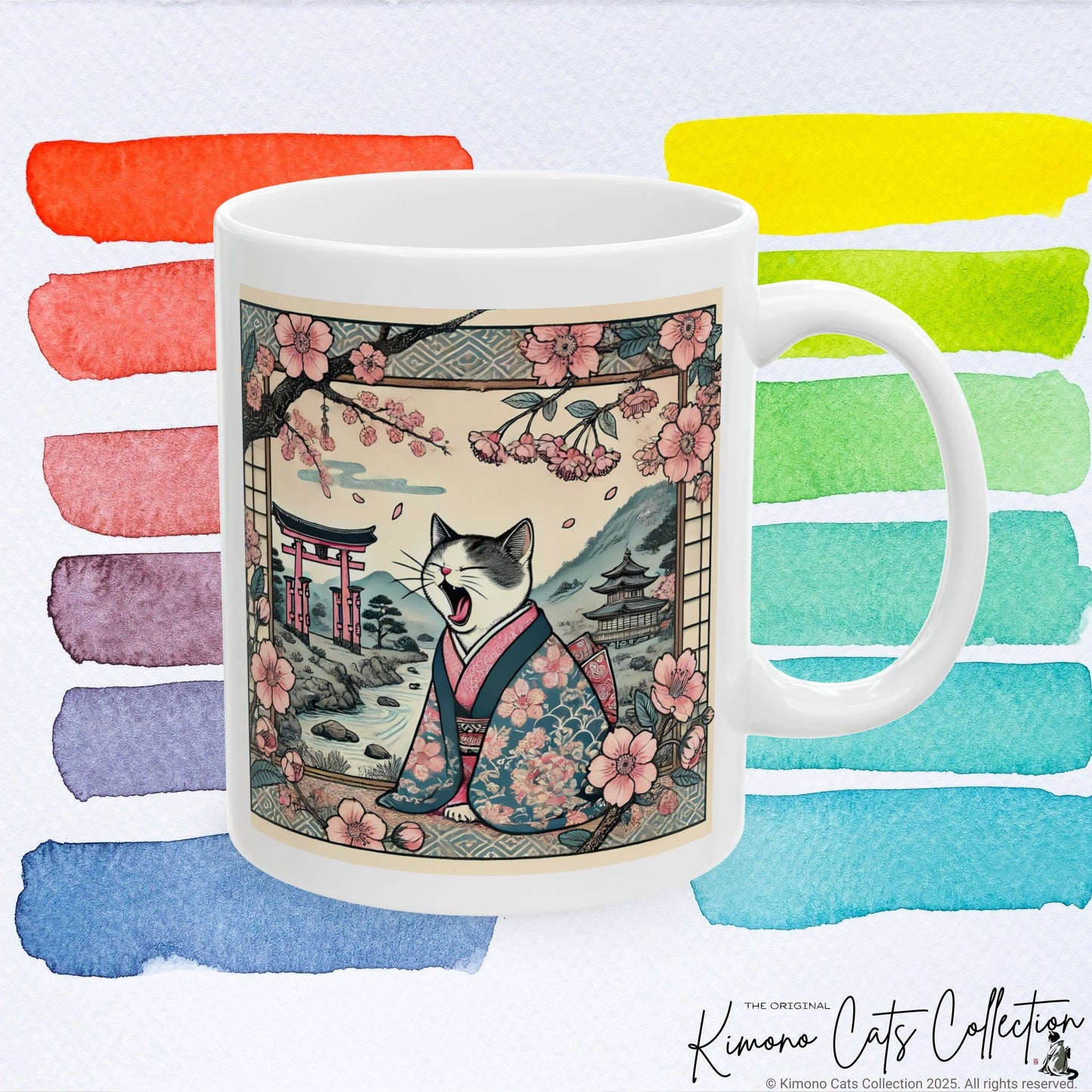 Cute Geisha Cat Mug