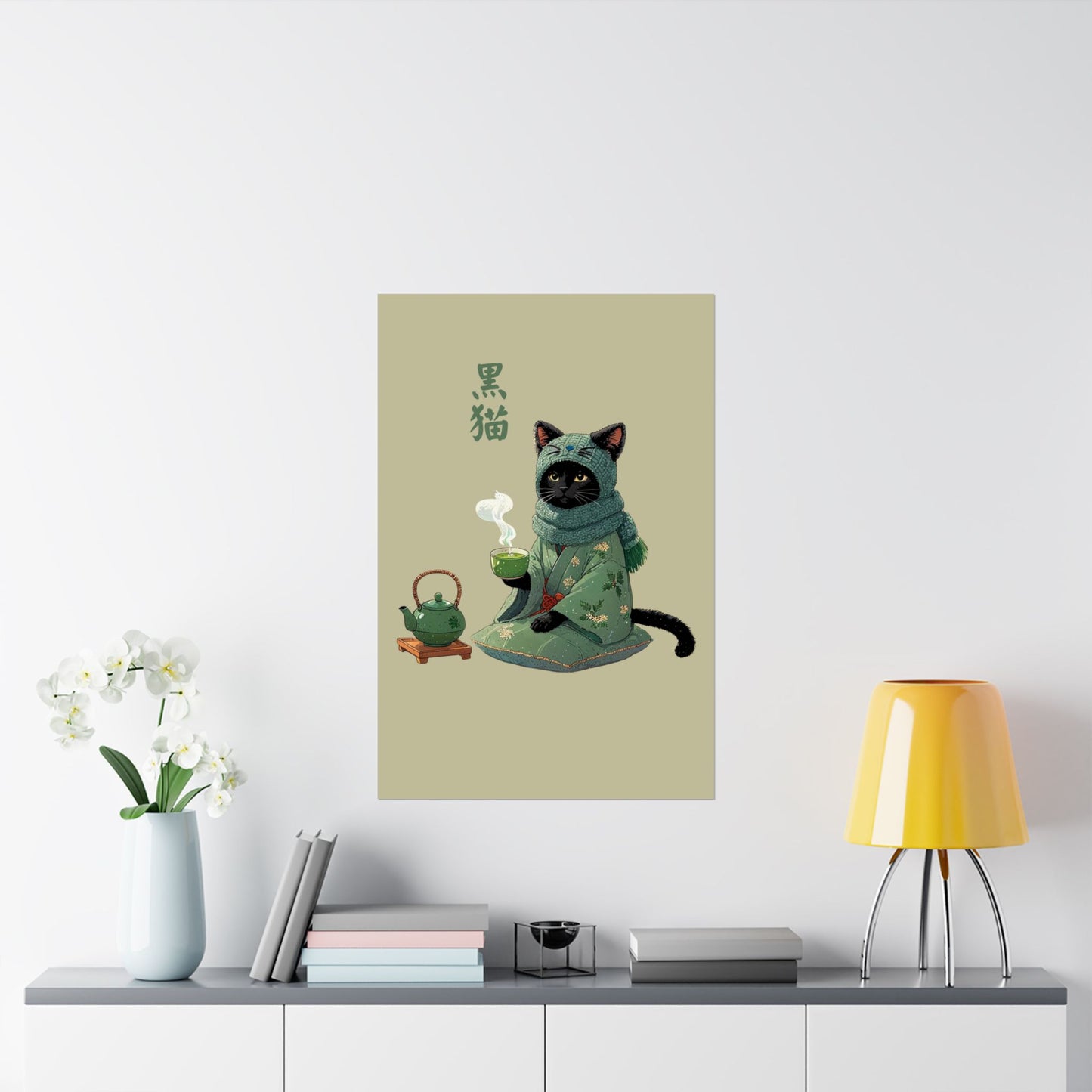 Cat Matcha Poster - Japanese Tea & Coffee Cat Art ☕🐾