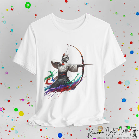 Kyudo Archer Cat Tee – Feudal Japan’s Zen Bow Master