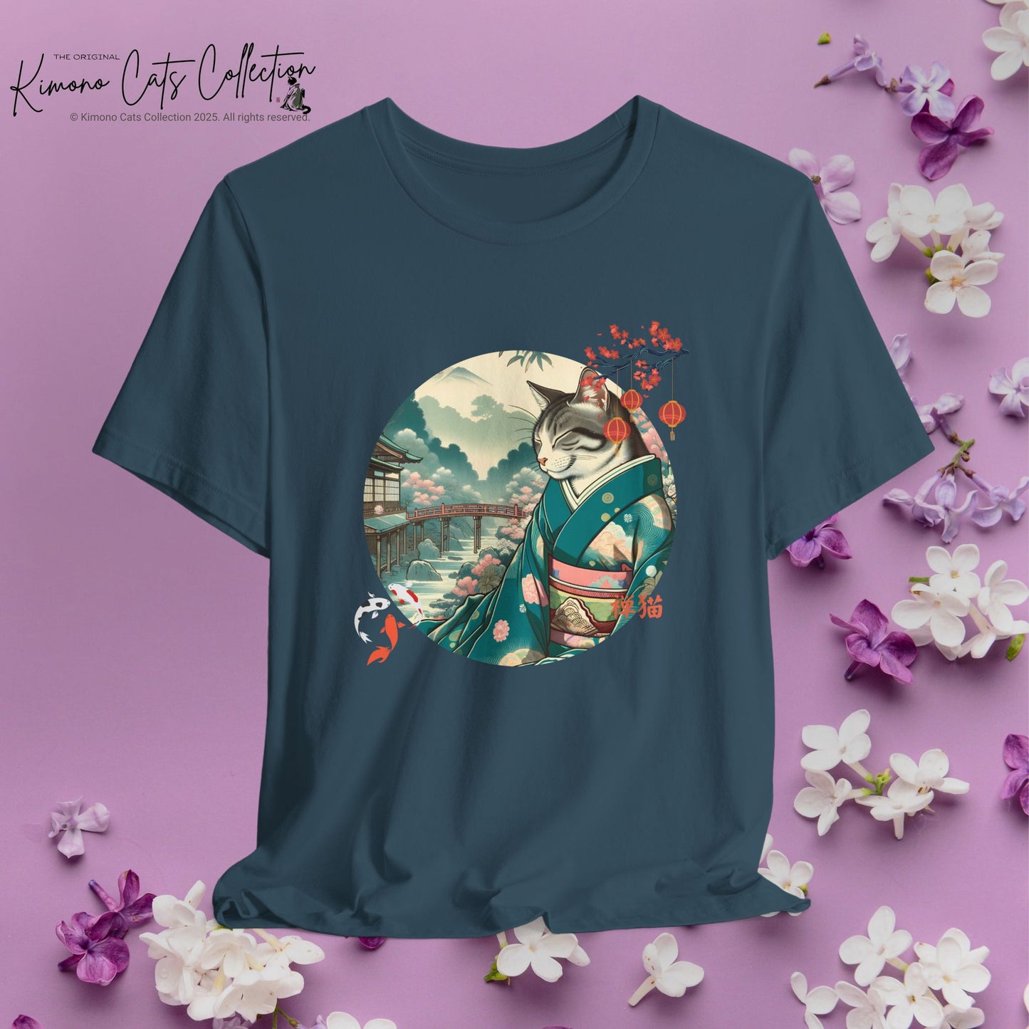 Kimono Cat Tee - Japanese Zen Shrine Neko T-Shirt