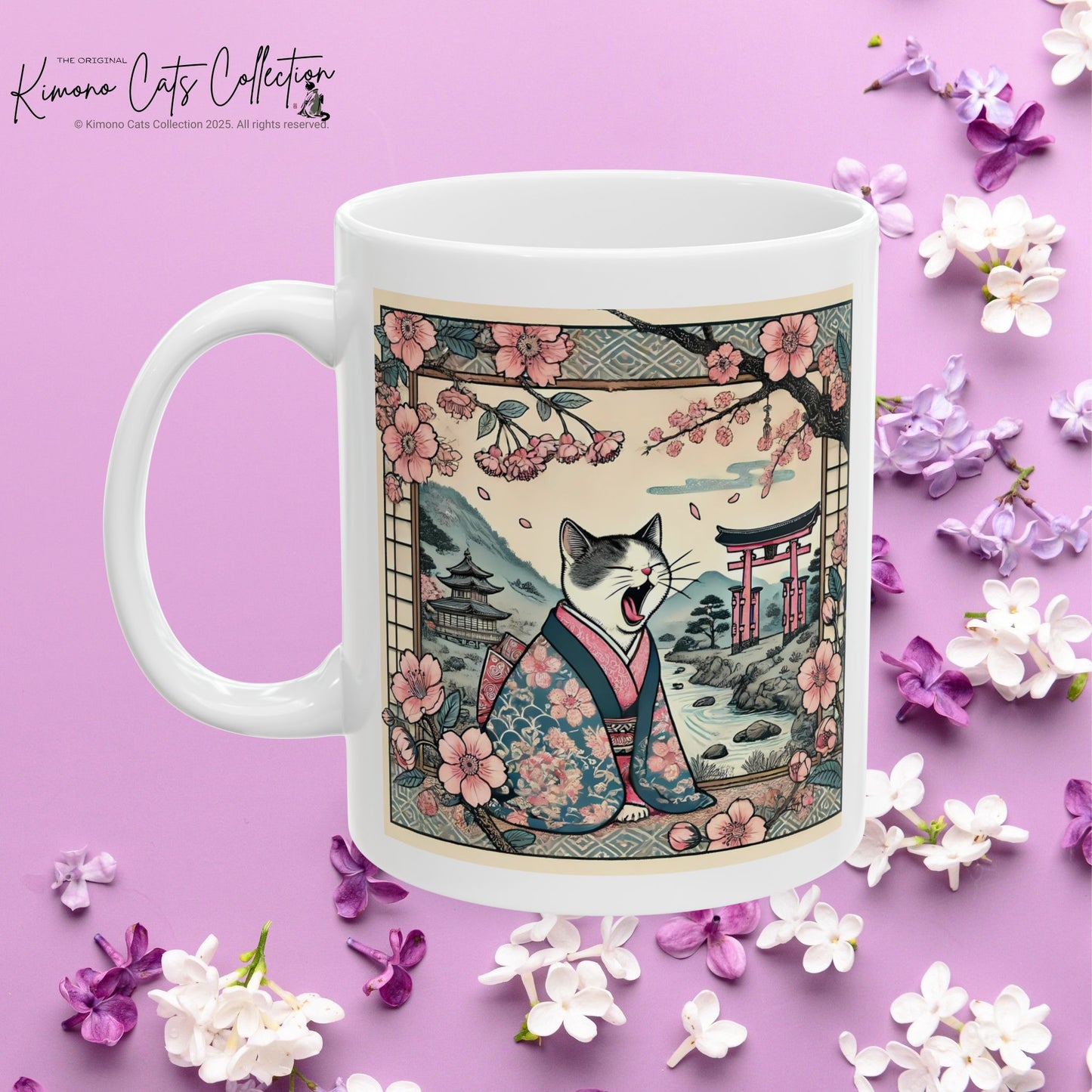 Cute Geisha Cat Mug