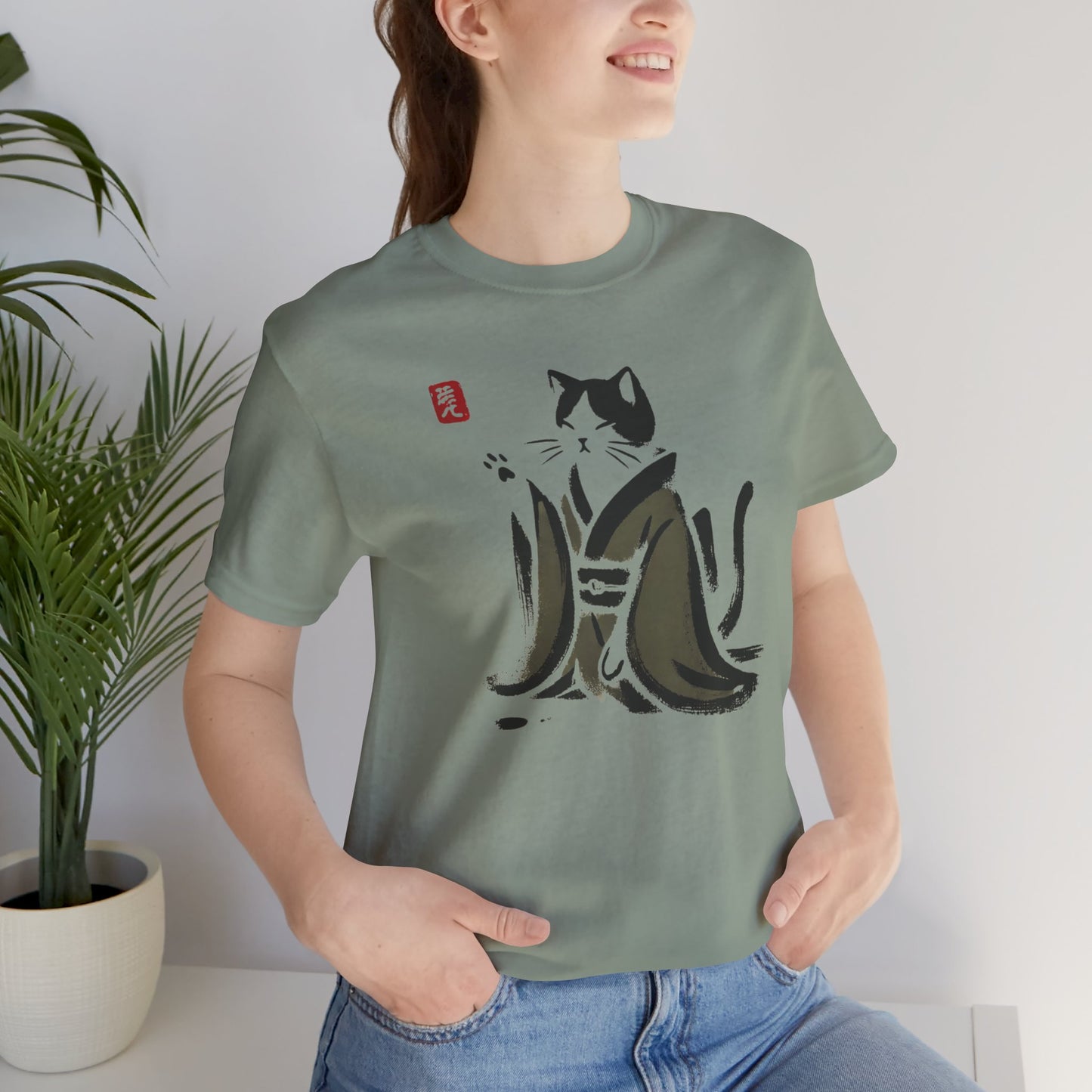 Sumi-e Kimono Cat - T-Shirt, Unisex