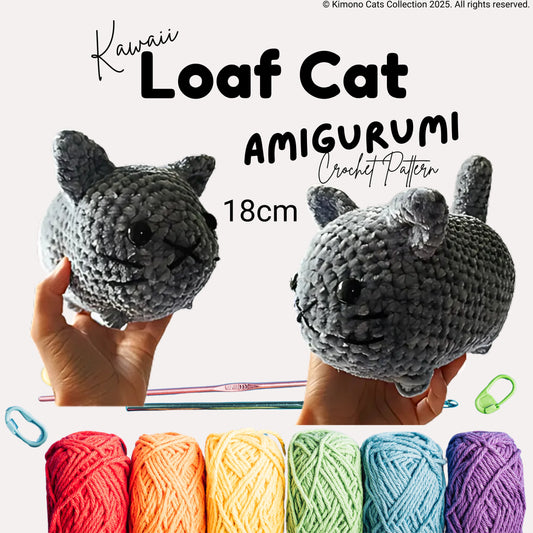 Loaf Cat Amigurumi Crochet Pattern - Easy No Sew