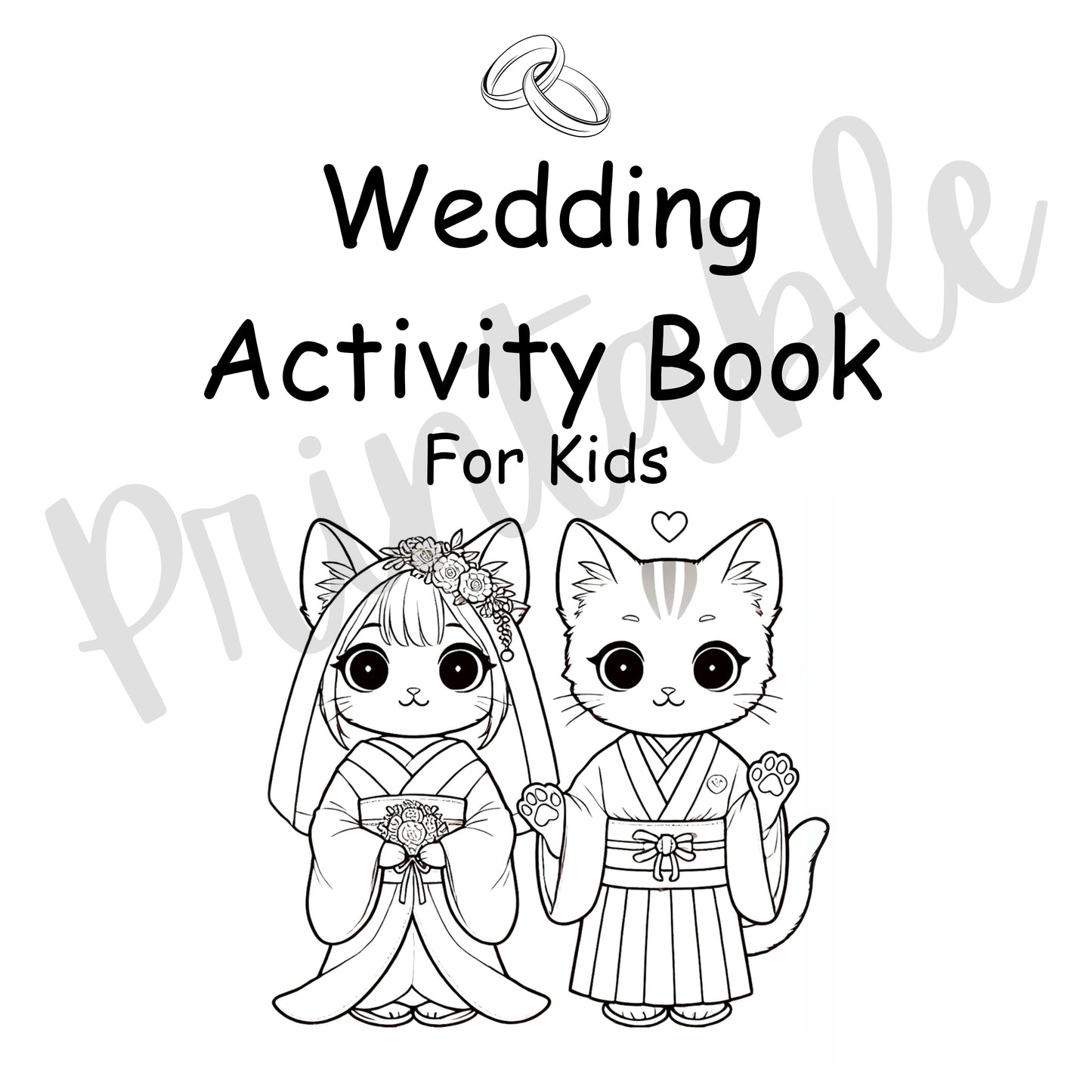 🎉 Wedding Activity Book for Kids – 20+ Pages of Fun & Games!