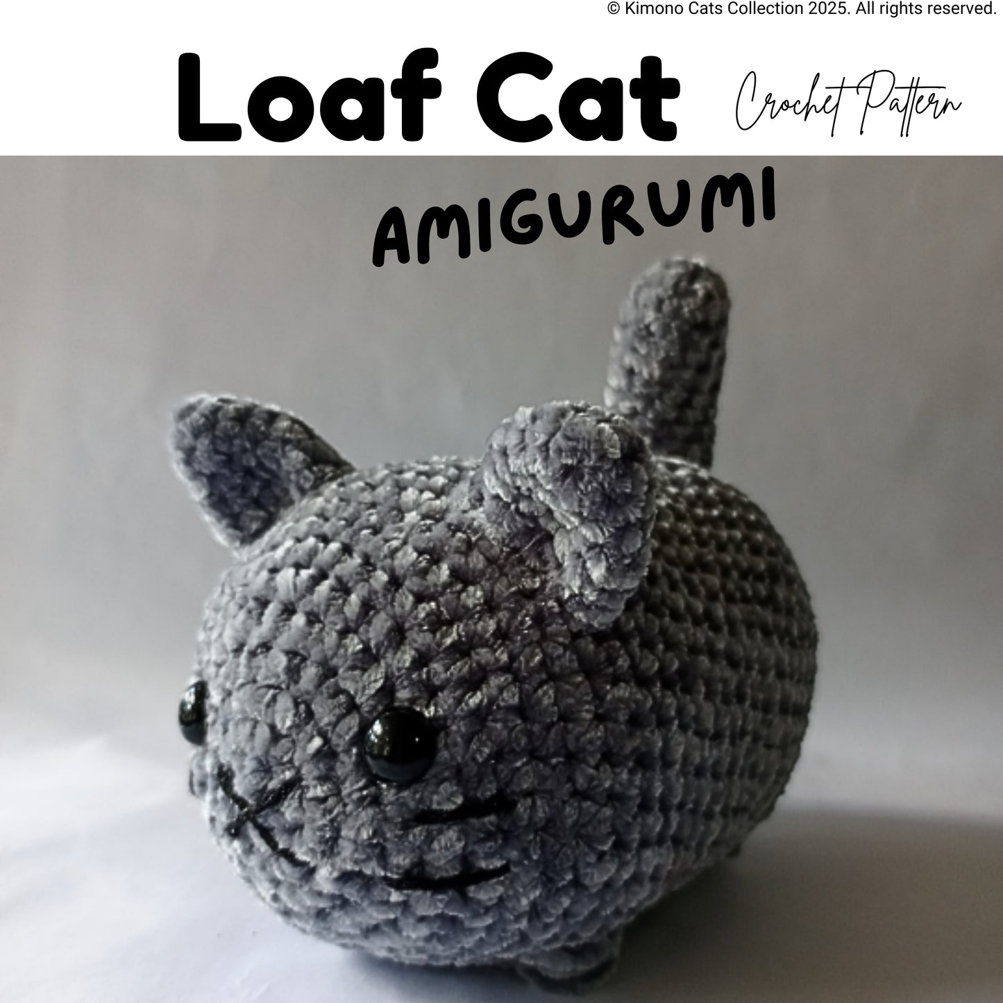 Loaf Cat Amigurumi Crochet Pattern - Easy No Sew