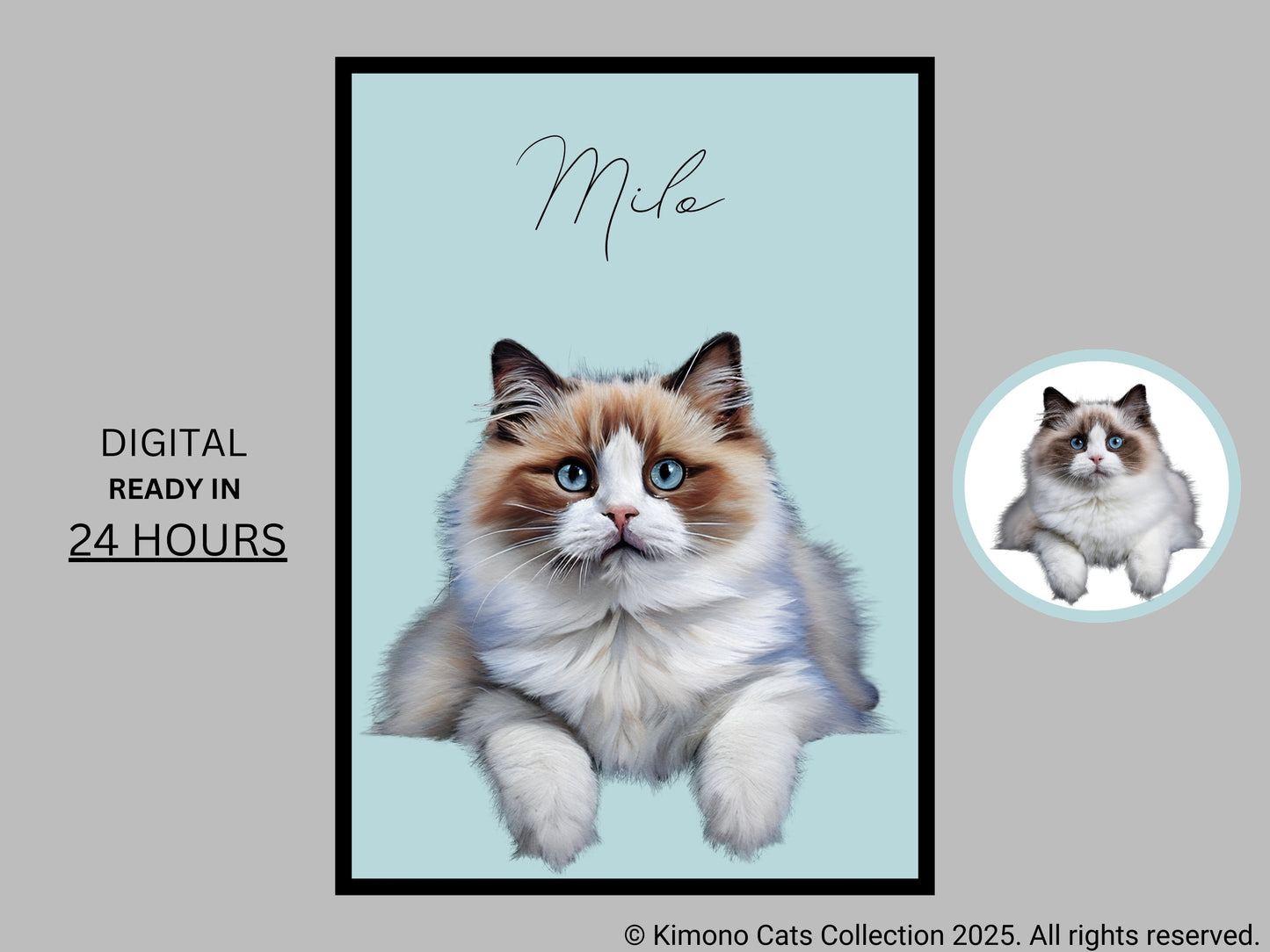 Custom Pet Portrait - Personalized Cat or Dog Art