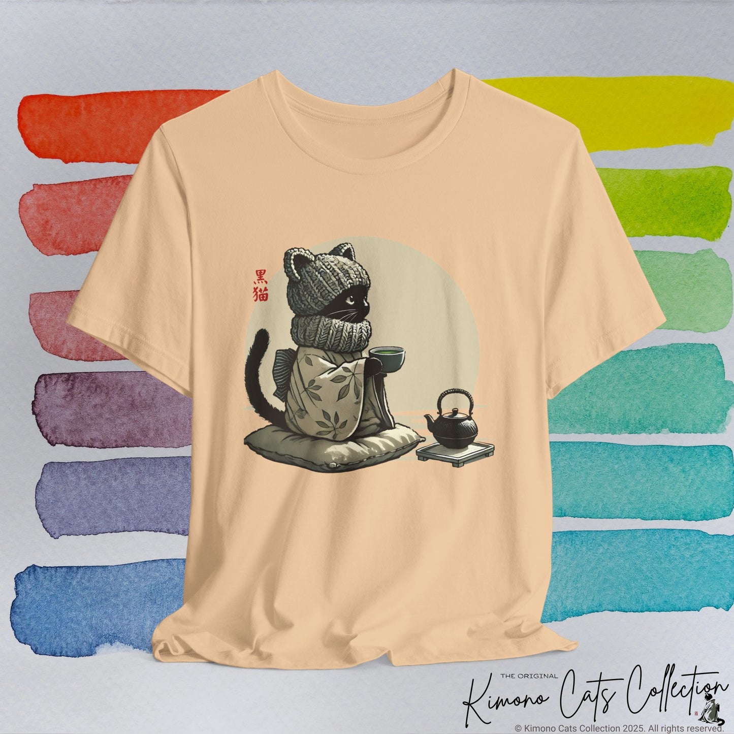 Cozy Black Cat Tea Time - T-Shirt