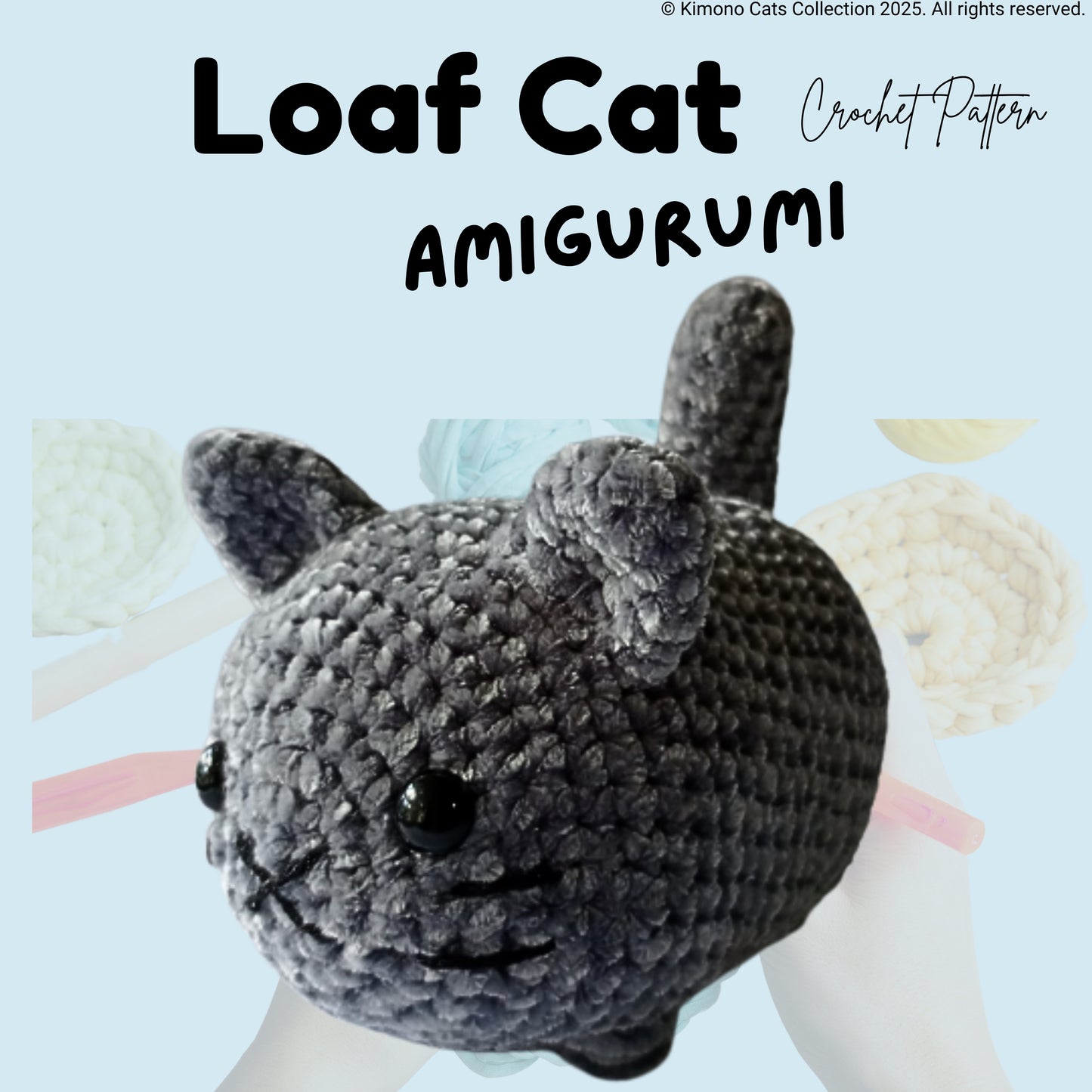 Loaf Cat Amigurumi Crochet Pattern - Easy No Sew