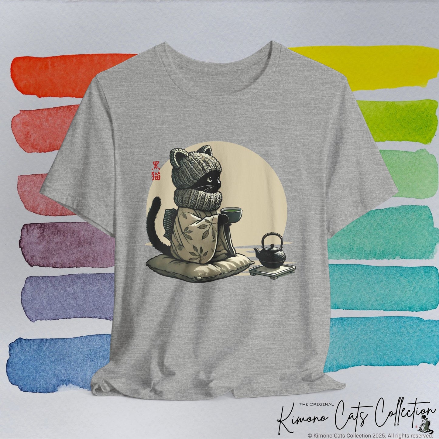 Cozy Black Cat Tea Time - T-Shirt