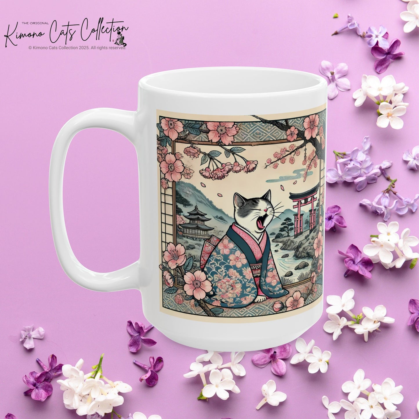 Cute Geisha Cat Mug