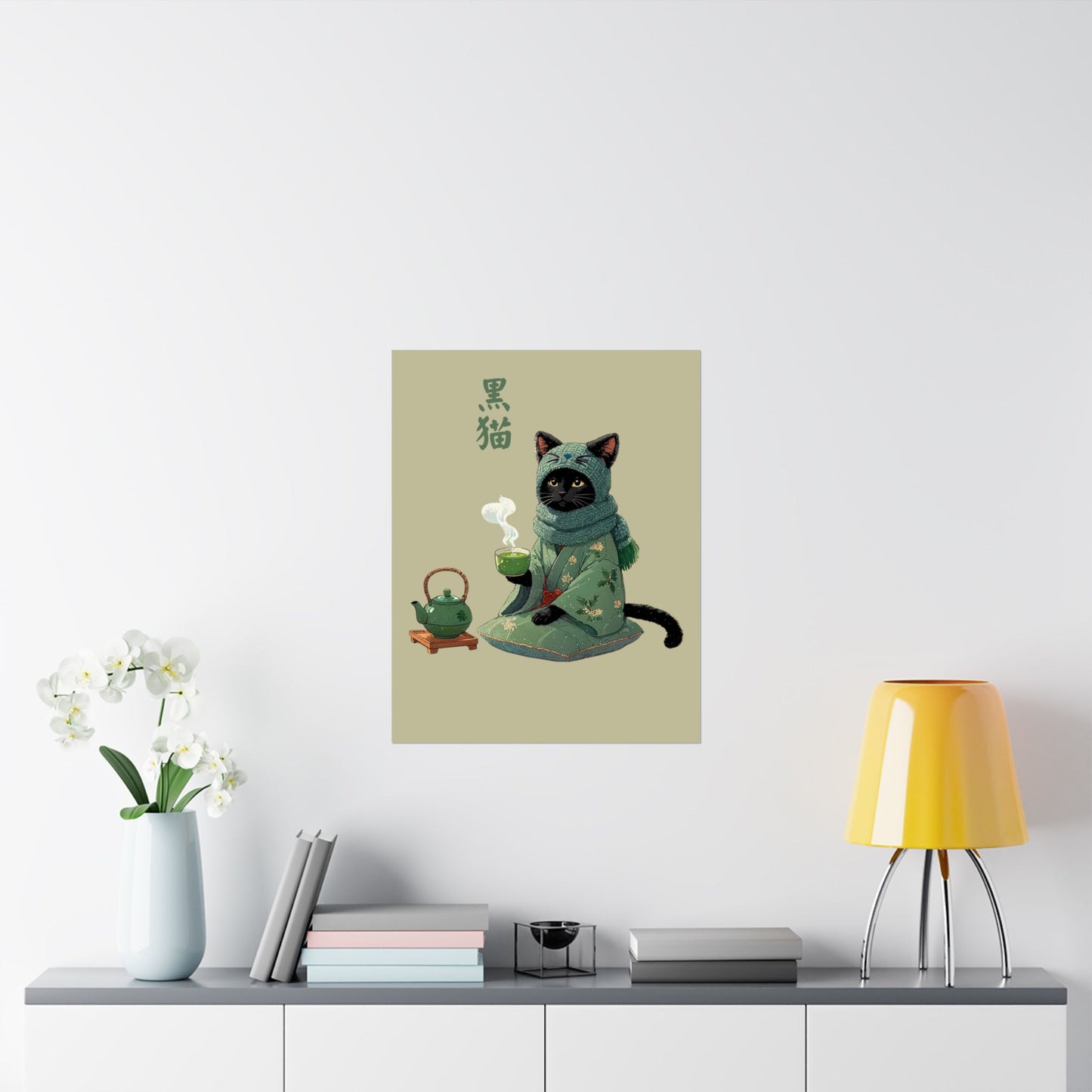 Cat Matcha Poster - Japanese Tea & Coffee Cat Art ☕🐾