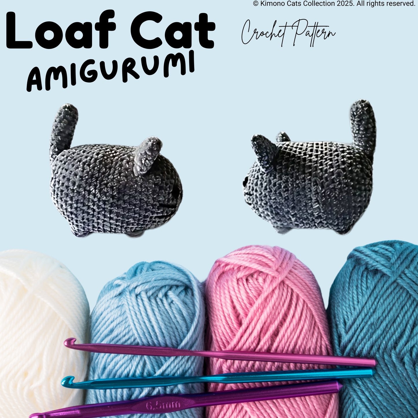 Loaf Cat Amigurumi Crochet Pattern - Easy No Sew