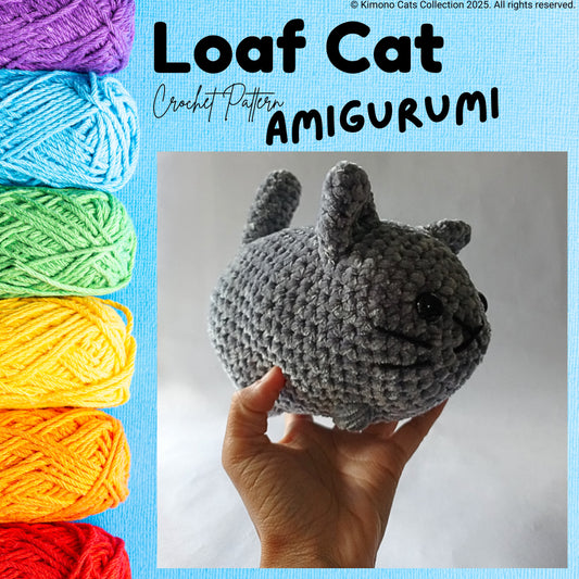 Loaf Cat Amigurumi Crochet Pattern - Easy No Sew