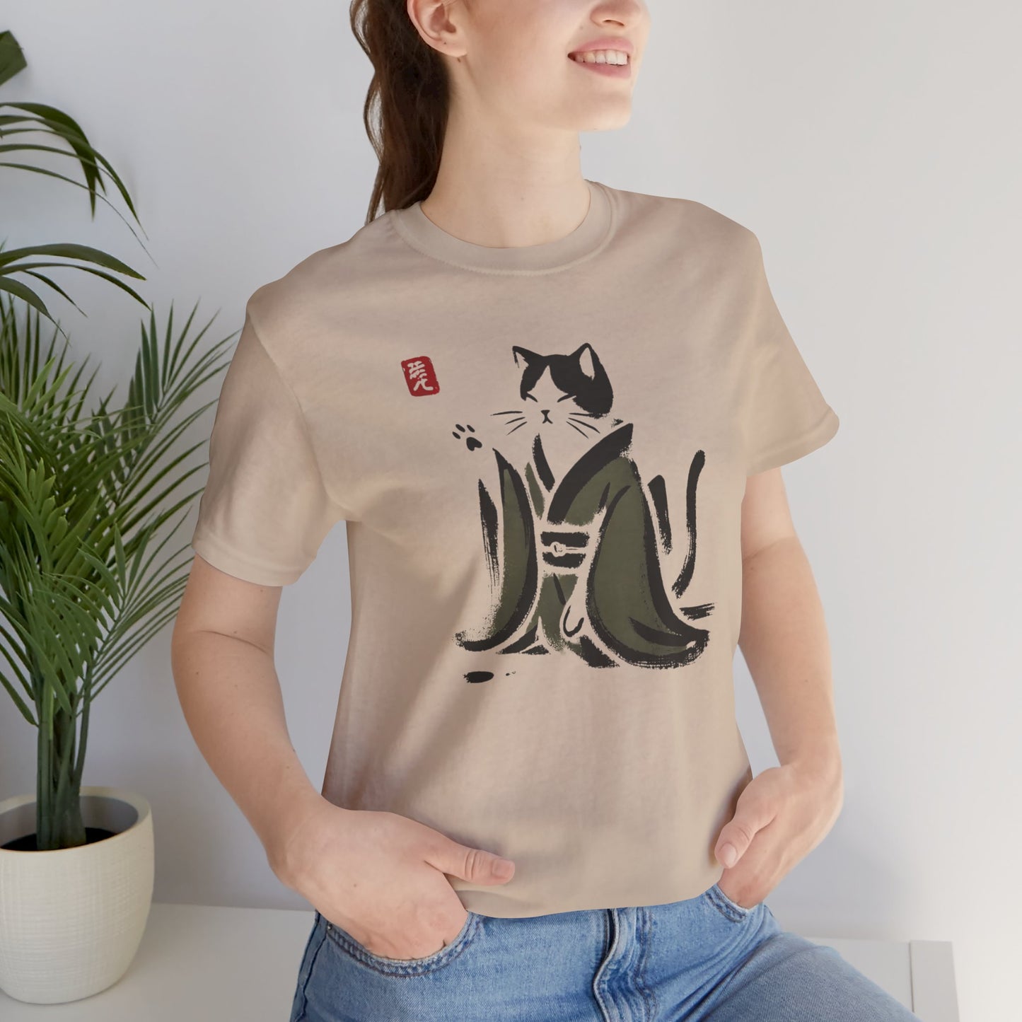 Sumi-e Kimono Cat - T-Shirt, Unisex