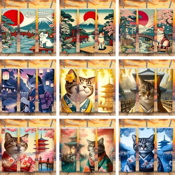 Kawaii Cats in Kimonos