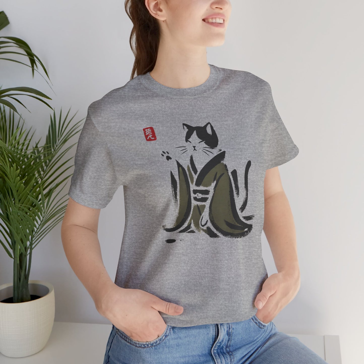 Sumi-e Kimono Cat - T-Shirt, Unisex