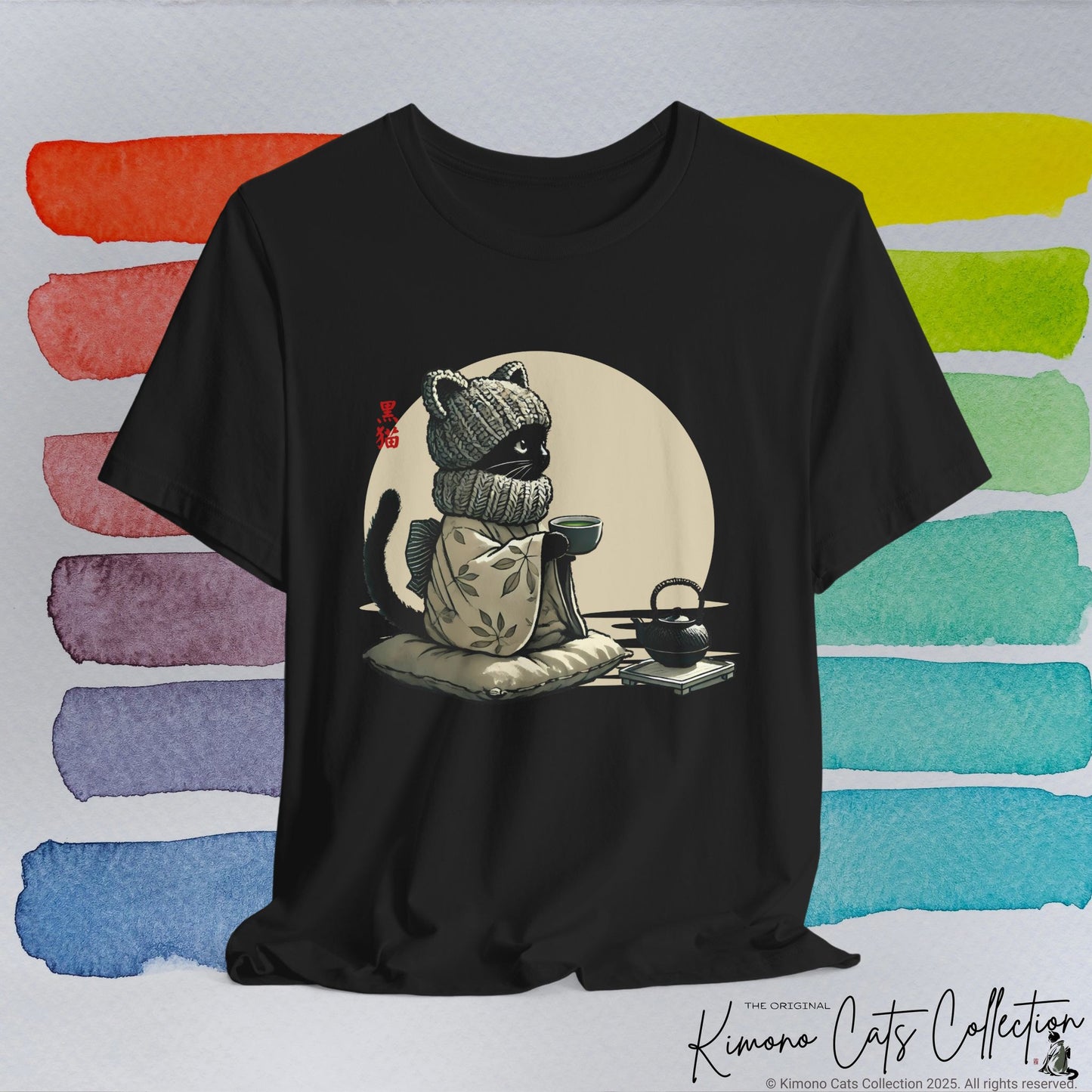 Cozy Black Cat Tea Time - T-Shirt